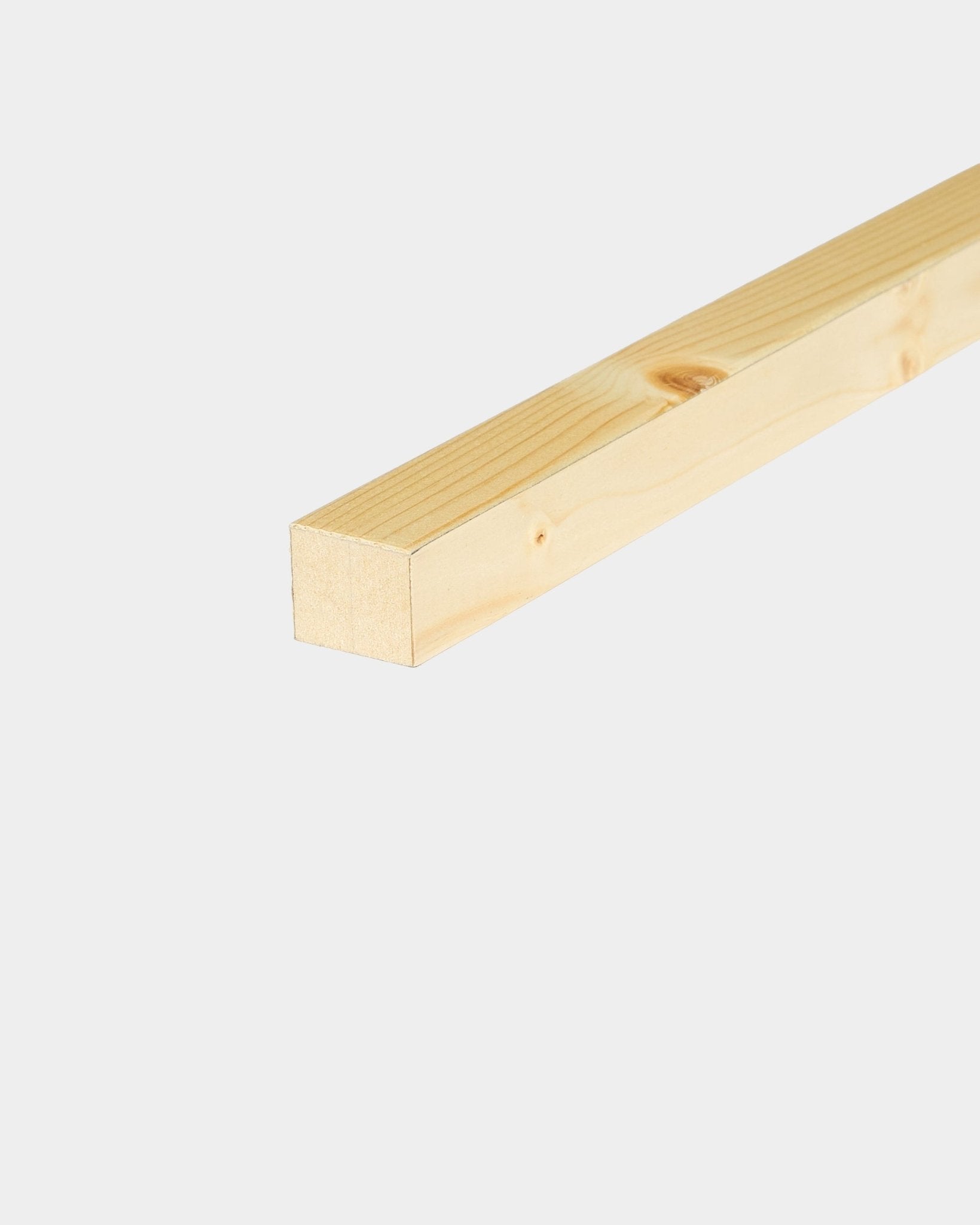 Une seule lamelle d’extrémité WoodUpp/Alp Panneau acoustique (2,2 cm) avec un cadre carré en MDF, présentée sur un fond clair uni.