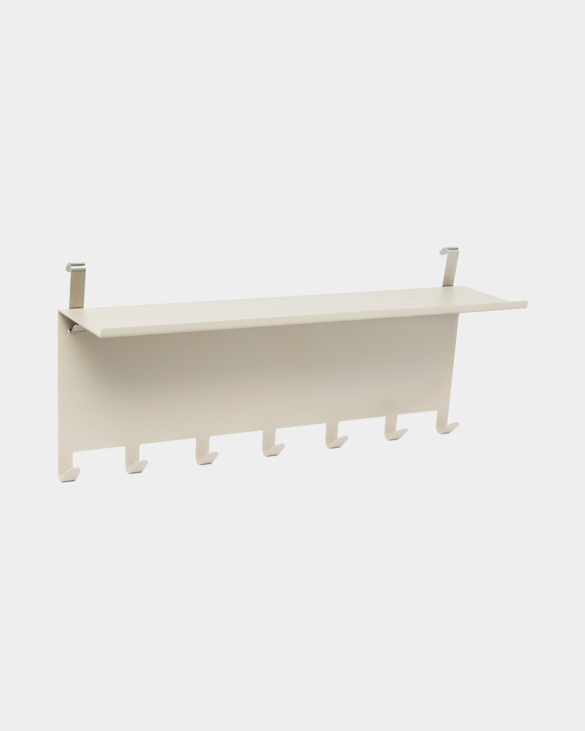 Porte-manteau WoodUpp Nell BM1 en beige, au style nordique, avec cinq crochets et deux supports, 63,5 x 24 cm, conçu pour compléter les panneaux acoustiques Akupanel.