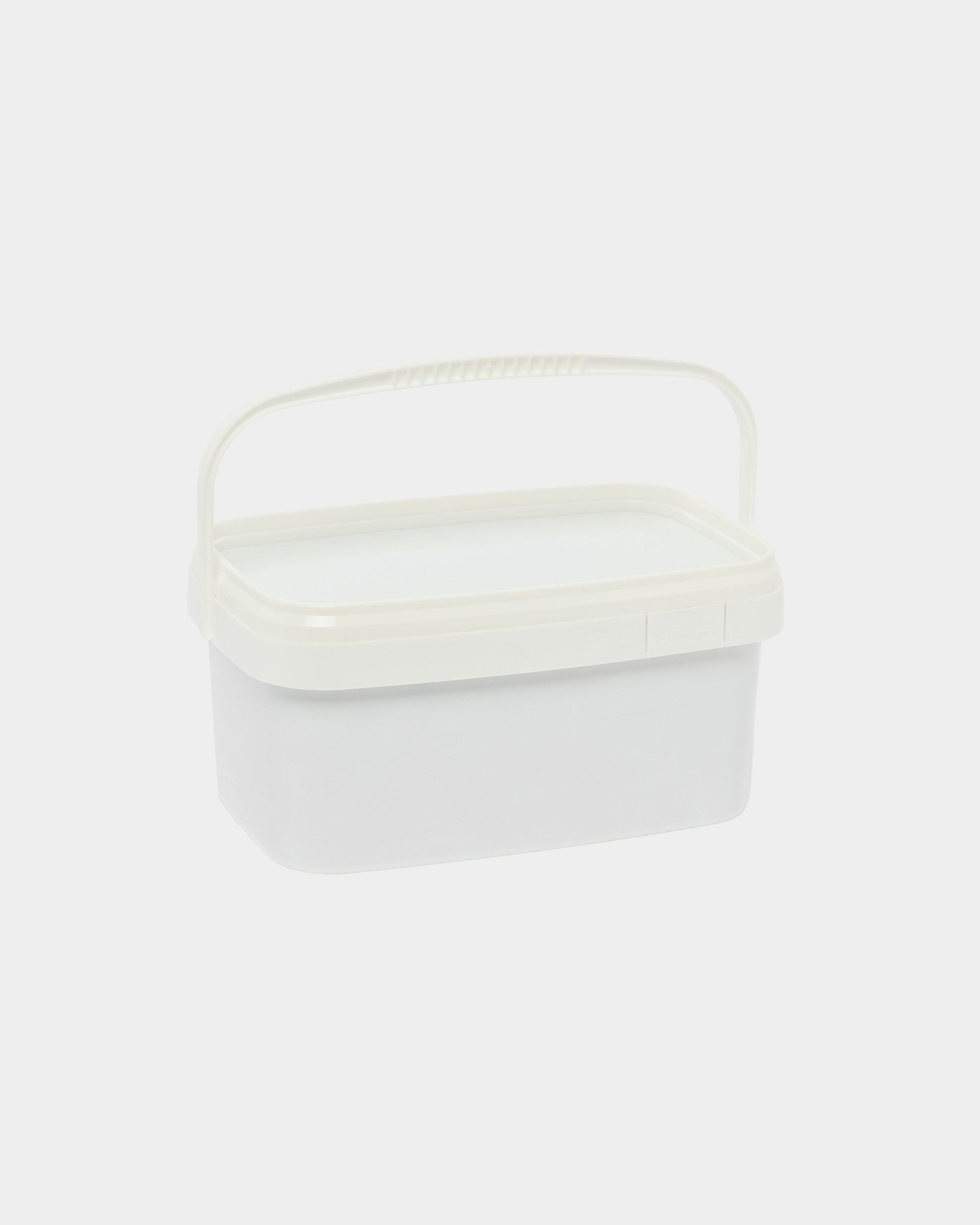 Black Vis frontale WoodUpp pour panneaux en bois (4.8x35, rondelle Ø9.5), 750 pièces dans un seau en plastique transparent avec poignée et couvercle, sur fond blanc.